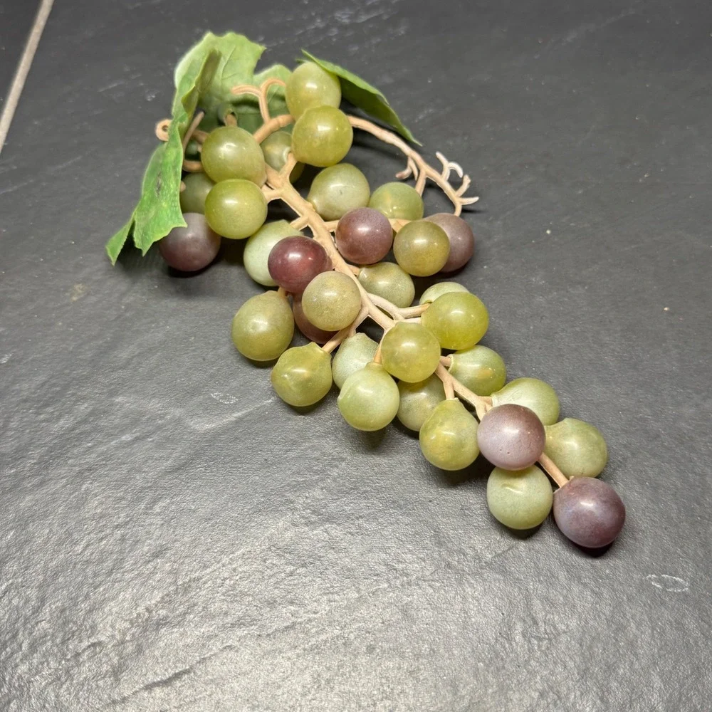 Vintage‎ MCM Artificial Grapes Faux Fruit Clusters Purple Green Black 3pc Set